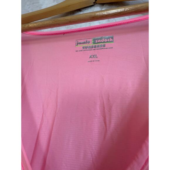 Jamie Sadock Sunsense UVP Long Sleeve V-Neck Lightweight Top Neon Pink Size XXL - Picture 5 of 13